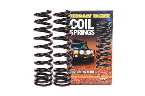 COILS FRONT RAISED 40MM 50-100KG BULLBAR TAPERED WIRE V8