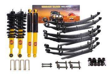 SUSP.KIT INC FRT STRUT ASSY RR SPRGS SHOCKS BUSHES PIN KITS