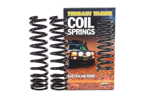COIL SPRING PAIR FRONT TAPERED WIRE RAISE 45-50MM 50-100KG