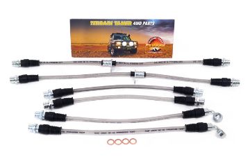 BRAIDED BRAKE HOSE KIT SUIT 0-50MM RAISED VEHICLE