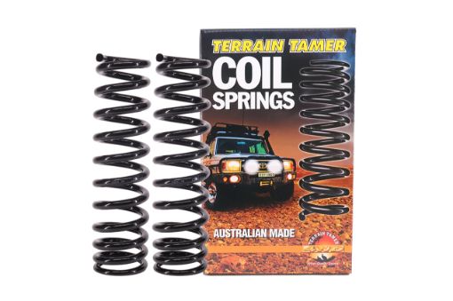 COIL SPRINGS PAIR FRONT TAPERED WIRE RAISE 45-50MM 0-50KG
