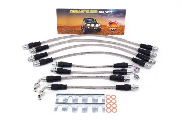 BRAIDED BRAKE HOSE KIT DISC BRAKE REAR 0-50MM RAISED VEHICLE