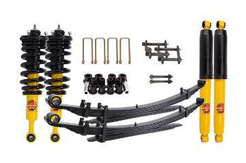 SUSP.KIT INC FRT STRUT ASSY RR SPRGS SHOCKS BUSHES PIN KITS