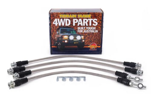 BRAIDED BRAKE HOSE KIT SUIT 0-50MM RAISED VEHICLES