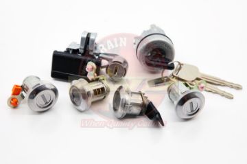 Cylinder & Key Set Suits Locking Fuel Tank Cap Black Trim
