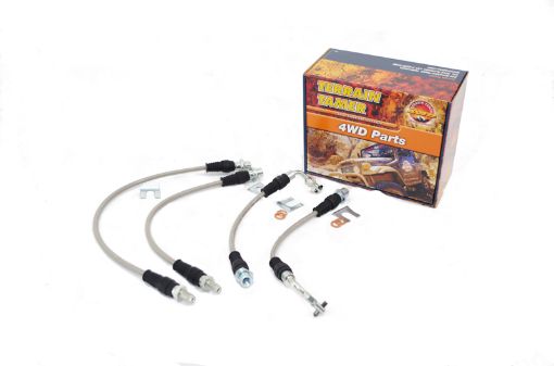 Braided Brake Hose Kit Drum Bke Rr To 2"Raised Susp W/O Abs