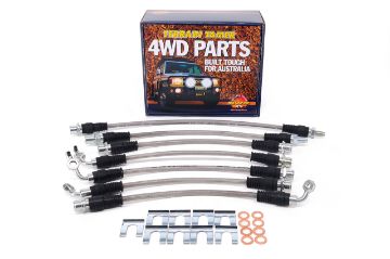 Braided Brake Hose Kit Rear Disc Brake Suit Raised Susp