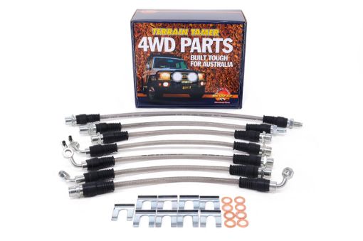 Braided Brake Hose Kit Rear Disc Brake Suit Raised Susp