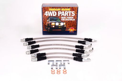 Braided Brake Hose Kit Suits 0-50Mm Raise Suspension Non Abs