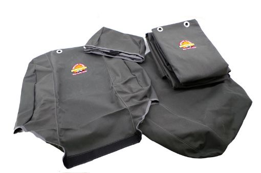 Tt Seat Cover Set Canvas Grey 2 X Frt Buckets 1 X Rear Bench