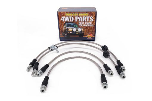 Braided Brake Hose Kit Suit Up To 50Mm Raised Vehicle