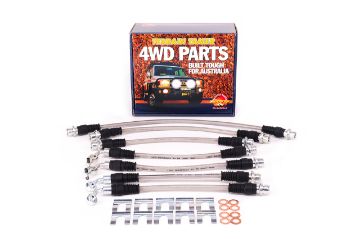 Braided Brake Hose Kit Suit To 2" Raised Susp. Suits Abs